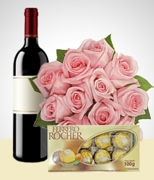 Rosas - Combo Vinho, Romance e Declarações