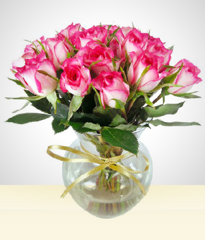 Gratido - Lindinha: Vaso com mini rosas